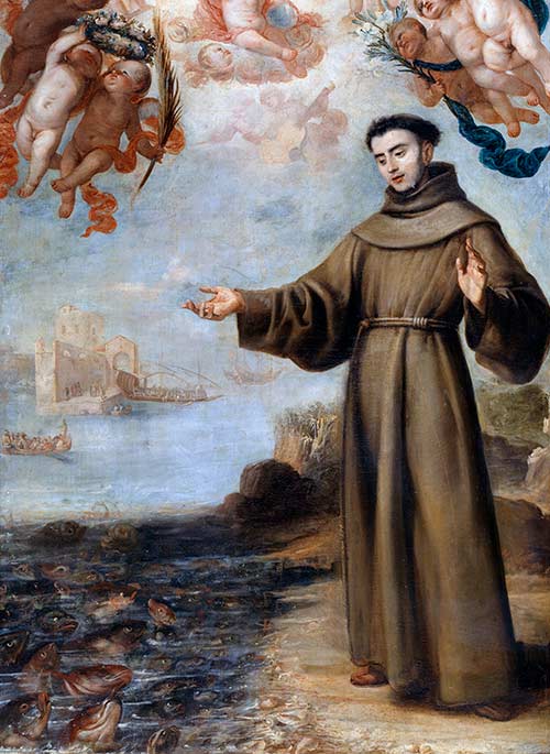“Santo Antônio pregando aos peixes”, de Juan Carreño de Miranda.